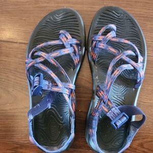 Chaco Blue and Orange Sandals